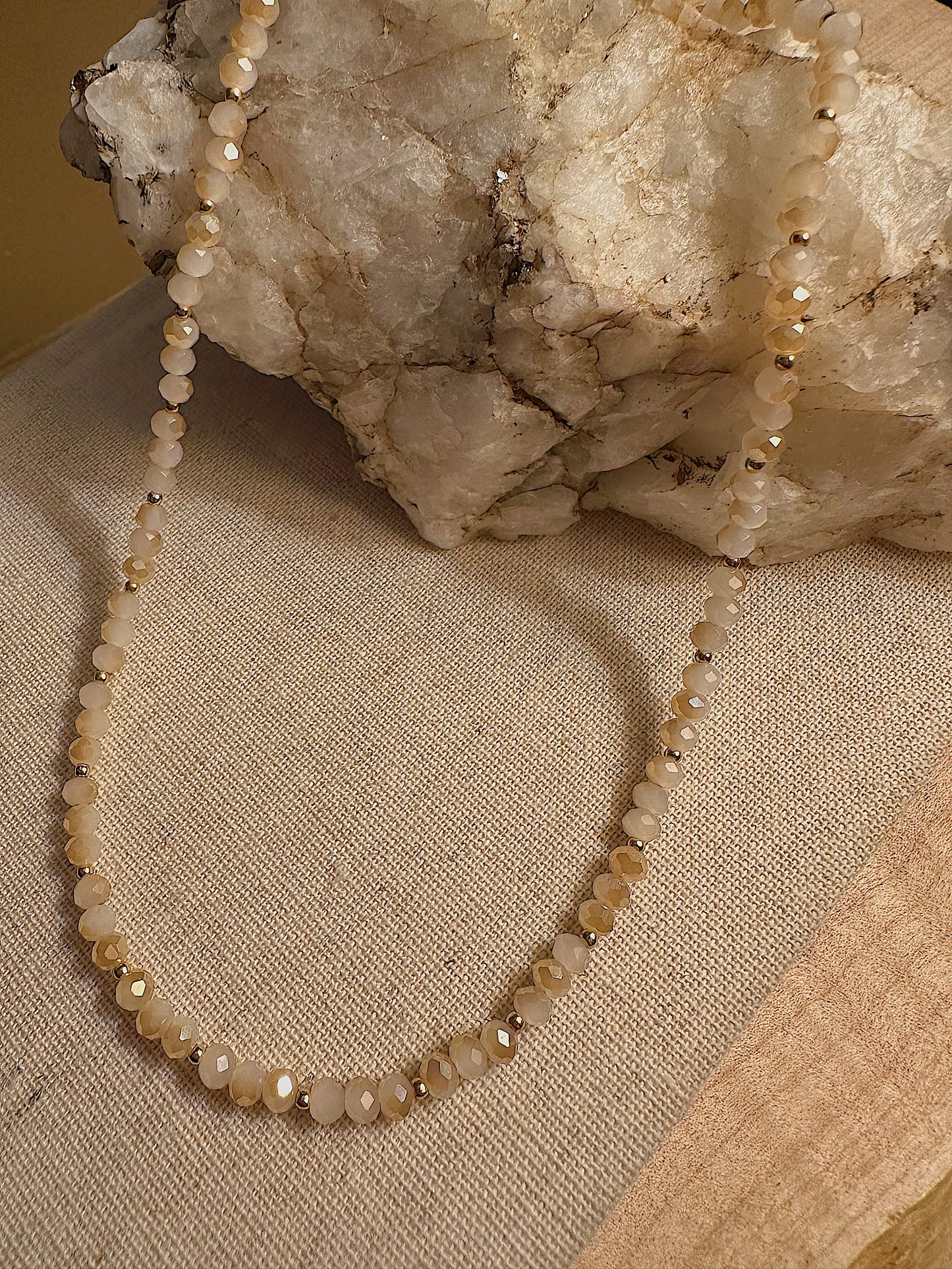 Neutral Prague Bead Necklace